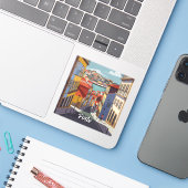 Porto Portugal Reizen Abstract Sticker (Laptop met iPhone)