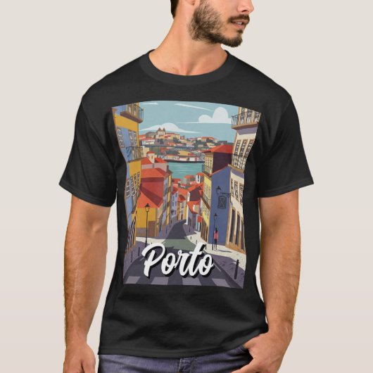 Porto Portugal Reizen Abstract T-shirt (Voorkant)
