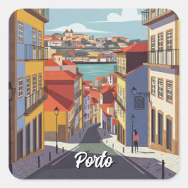 Porto Portugal Reizen Abstract Vierkante Sticker
