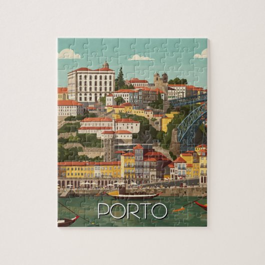 Porto Portugal Reizen Abstracte Vintage Legpuzzel (Verticaal)