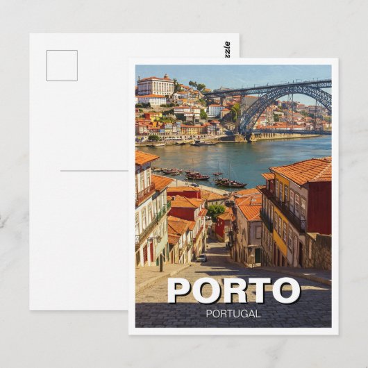 Porto Portugal Reizen Briefkaart (Voorkant / Achterkant)