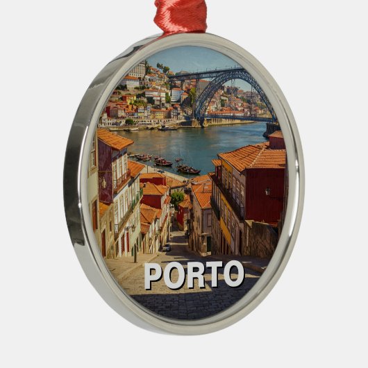 Porto Portugal Reizen Metalen Ornament (Rechts)