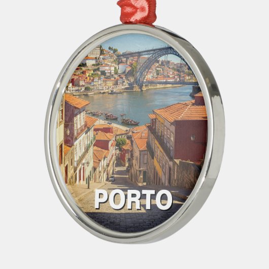 Porto Portugal Reizen Metalen Ornament (Links)