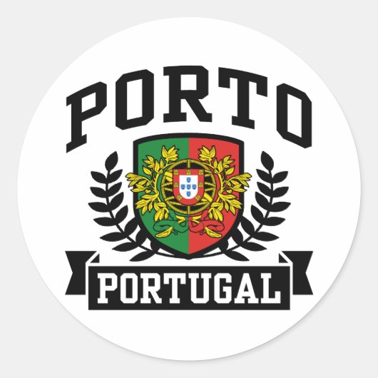 Porto Portugal Ronde Sticker (Voorkant)