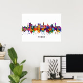 Porto Portugal Skyline Poster (Thuiskantoor)