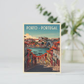 Porto, Portugal – Stad en rivier Briefkaart (Staand voorkant)