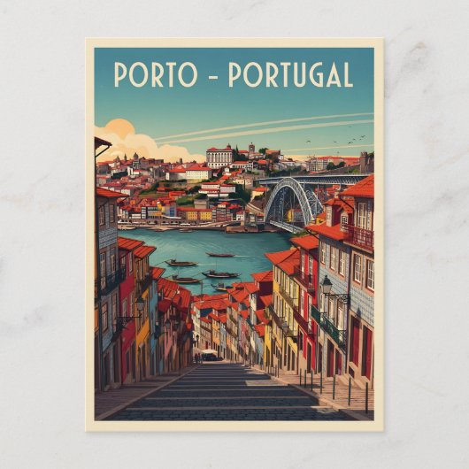 Porto, Portugal – Stad en rivier Briefkaart (Voorkant)