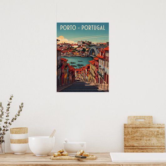 Porto, Portugal – Stad en rivier Poster (Keuken)