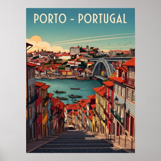 Porto, Portugal – Stad en rivier Poster (Voorkant)