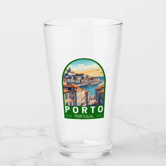 Porto Portugal Travel Art Embleem Glas (Voorkant)