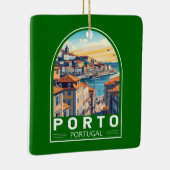 Porto Portugal Travel Art Embleem Keramisch Ornament (Rechts)