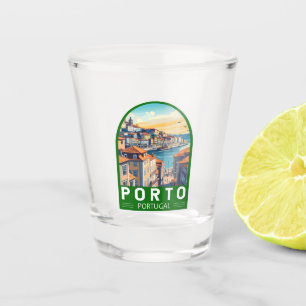 Porto Portugal Travel Art Embleem Shot Glas