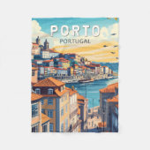 Porto Portugal Travel Art Vintage Fleece Deken (Voorkant)