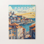 Porto Portugal Travel Art Vintage Legpuzzel<br><div class="desc">Porto retro vector reisontwerp. Porto is een kuststad in het noordwesten van Portugal,  bekend om zijn statige bruggen en de productie van port.</div>