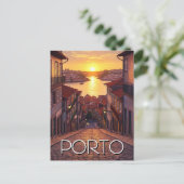 Porto Portugal Travel Sunset Briefkaart (Staand voorkant)