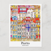 Porto Portugal Travel Waterverf Sketch met de hand Briefkaart (Voorkant)