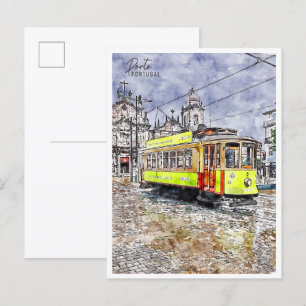 Porto Portugal vintage reis waterverf Briefkaart