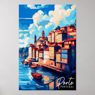 Porto Portugal vintage reisplaats illustratie Poster