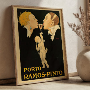 Porto Ramos Pinto Door Rene Vincent Vintage Advert Poster