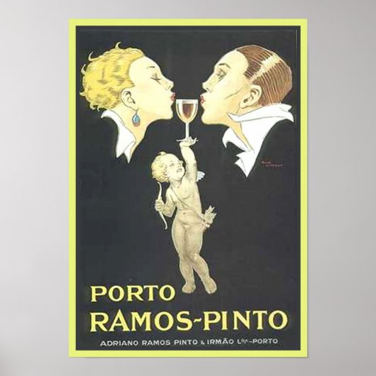 Porto Ramos Pinto Vintage Ad Poster (Voorkant)