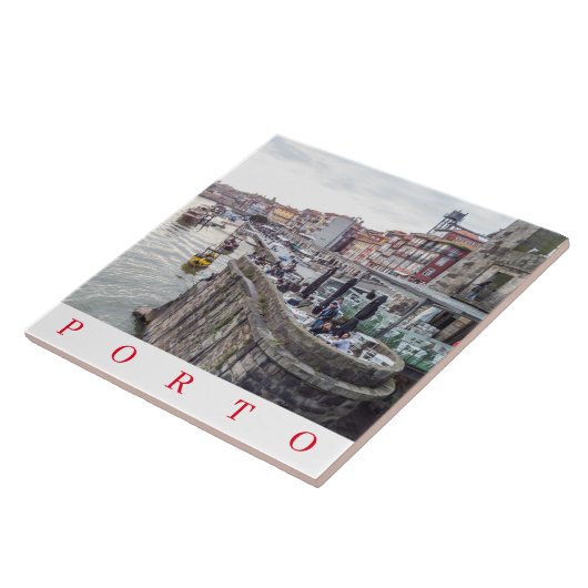 Porto Ribeira uitzicht keramische tegel Tegeltje (Zijkant)
