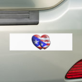 Porto Ricaanse vlag Harten Bumpersticker (Op auto)