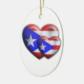 Porto Ricaanse vlag Harten Keramisch Ornament (Links)