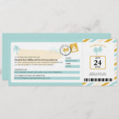 Porto Rico Airmail boarding Pass Wedding Kaart (Voorkant / Achterkant)