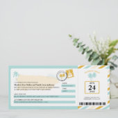 Porto Rico Airmail boarding Pass Wedding Kaart (Staand voorkant)