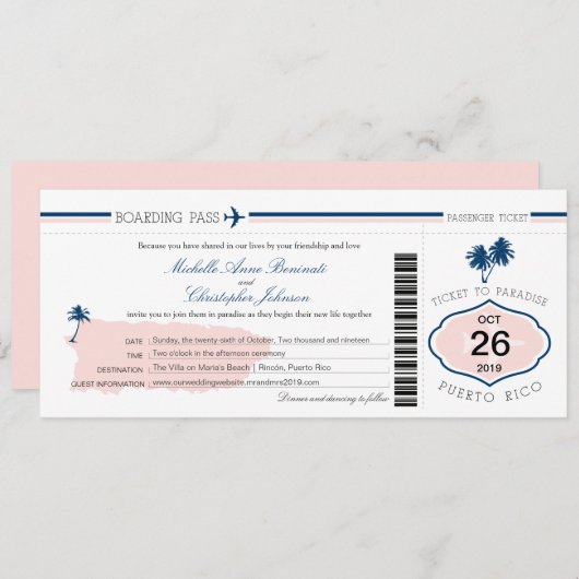 Porto Rico - palmboom - instapkaart Kaart (Voorkant / Achterkant)