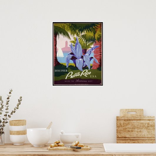  Porto Rico Travel Poster (Keuken)