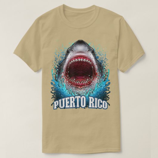 Porto Rico Vacation Great White Shark Beach Trip T-shirt (Design voorkant)