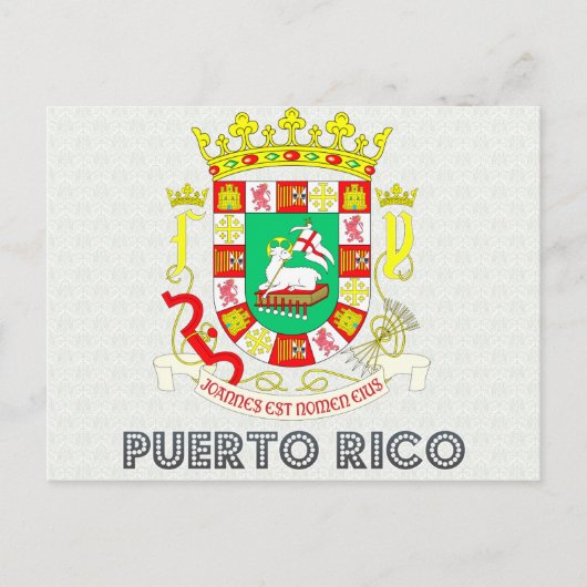 Porto Rico Wapenmunt Briefkaart (Voorkant)