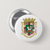 Porto Rico Wapenmunt Ronde Button 5,7 Cm (Voorkant /achterkant)