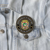 Porto Rico Wapenmunt Ronde Button 7,6 Cm (In situ)