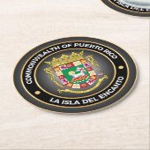 Porto Rico Wapenmunt Ronde Kartonnen Onderzetter (Gebogen)