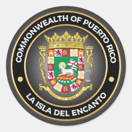 Porto Rico Wapenmunt Ronde Sticker