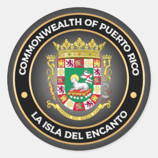 Porto Rico Wapenmunt Ronde Sticker