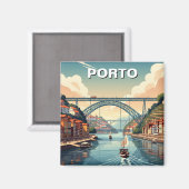 Porto River Cruise Portugal Reizen Magneet (Voorkant / Achterkant)