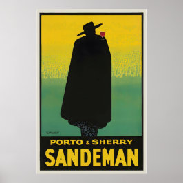 Porto Sherry Eten en Drinken Vintage Poster