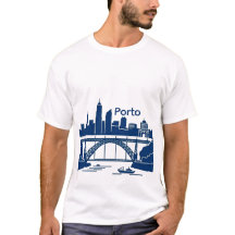 Porto Skyline Heren T-Shirt – Portugal Stadsgezich