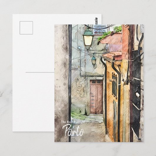 Porto Streets Portugal Briefkaart (Voorkant / Achterkant)