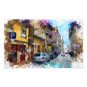 Porto Streets Portugal Foto Afdruk