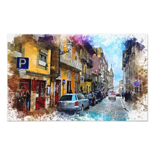 Porto Streets Portugal Foto Afdruk (Voorkant)