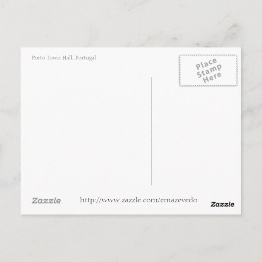 Porto Town Hall Briefkaart (Achterkant)