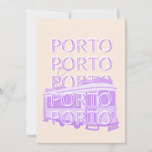 Porto Travel Art, Portugal, Pastel, Minimalistisch Feestdagenkaart
