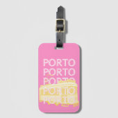 Porto Travel Art, Portugal, Roze Bagagelabel (Voorkant (verticaal))