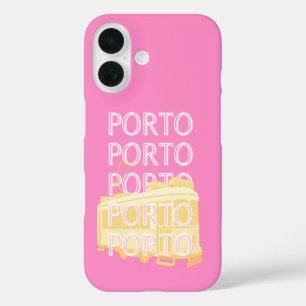 Porto Travel Art, Portugal, Roze iPhone 16 Hoesje