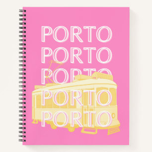 Porto Travel Art, Portugal, Roze Notitieboek