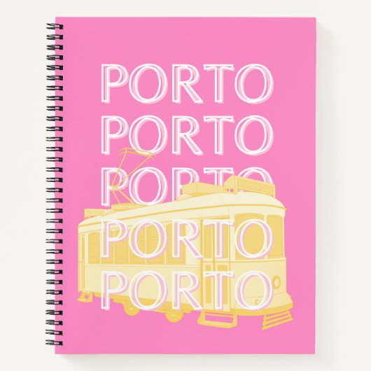 Porto Travel Art, Portugal, Roze Notitieboek (Voorkant)